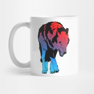 Red Blue Wolf Mug